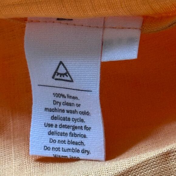 SLEEPER Atlanta Linen Off-Shoulder Midi Dress Coral Orange Size Medium NWT - Picture 11 of 12